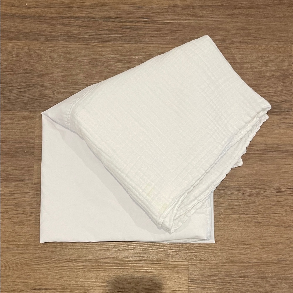 aden + anais White Crib Skirt